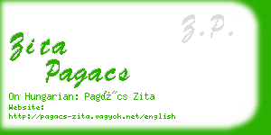 zita pagacs business card